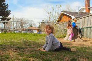 kinders playing outside